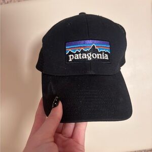 Patagonia Black Cap with Multicolor Mountain Logo